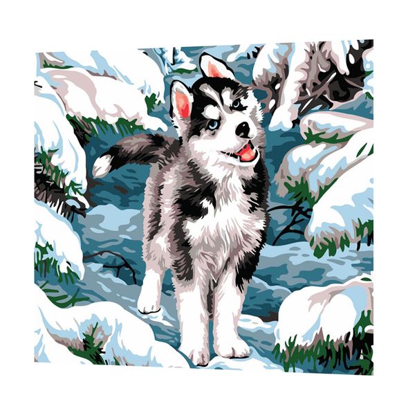 

симпатичные собаки масло craft paint by numbers kits без рамки для начинающих