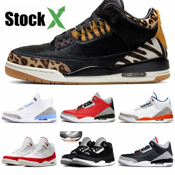 

3 high basketball men green glow black cat raptor fear pack cool grey brand 3s designer sneakers sport shoes#957