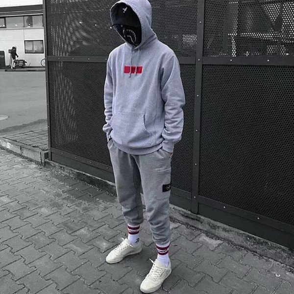 

supreme качество box logo вышивки хлопок толстовка пара мода с капюшоном толстовка hip hop seven color men women hflswy035, Black