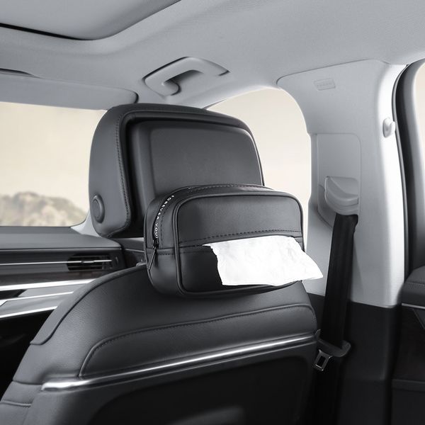 

new universal car armrest box sun visor pu leather tissue box paper case organizer napkin container