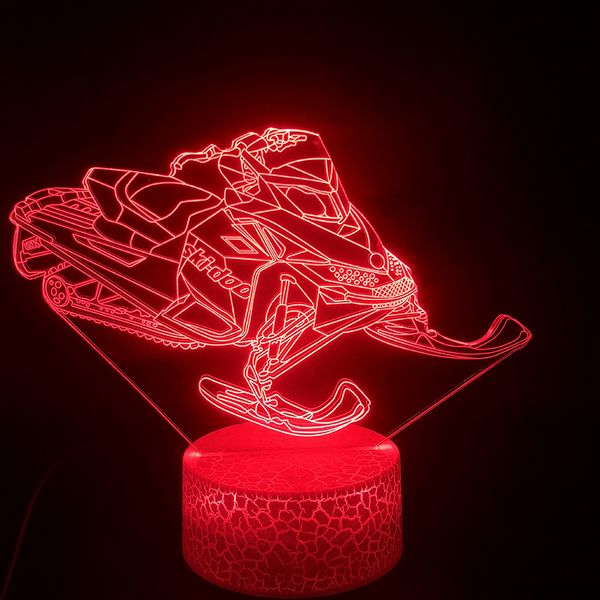 

3d lamp skiing car bluetooth speaker base atmosphere multi-color with remote birthday gift for kids led night light lamp