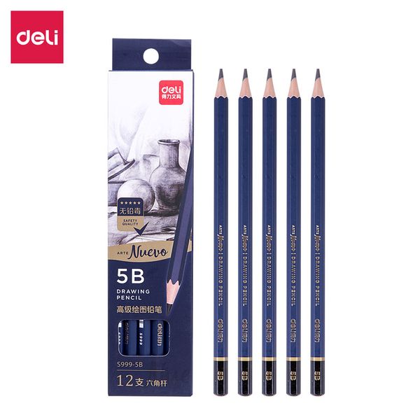 

deli 5b pencil student sketch sketching 12pcs/box s999 art supplies professional drawing kit gift set