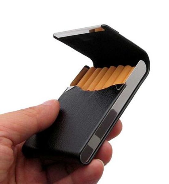 Caixa de Cigarro de charuto de Alumínio Titular do Tabaco Caixa De Bolso Recipiente De Armazenamento De Aço Inoxidável PU Cartão Caso de Fumar Acessórios GB958