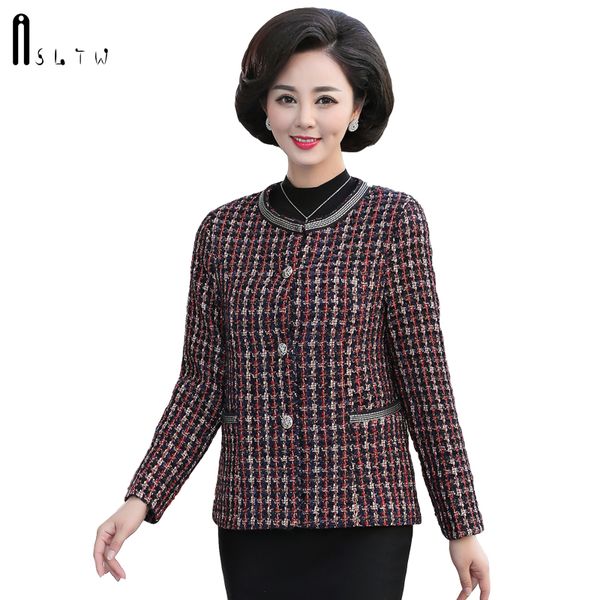 

women's wool & blends asltw winter coat women fashion autumn tweed female o neck plus size causal woolen overcoat, Black