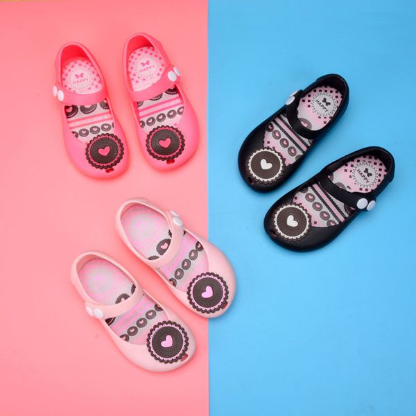 

happy summer 2020 new girl princess jelly shoes biscuit summer sandals children's fashion melissa beach sandals sh073, Black;red