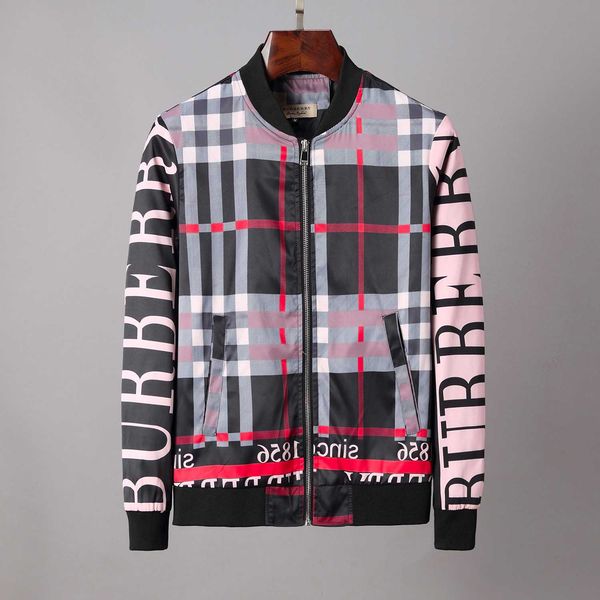 

burberri designer mens jacket classic luxury jackets street hip hop fashion plaid stitching pattern comfortable wild coats, Black;brown