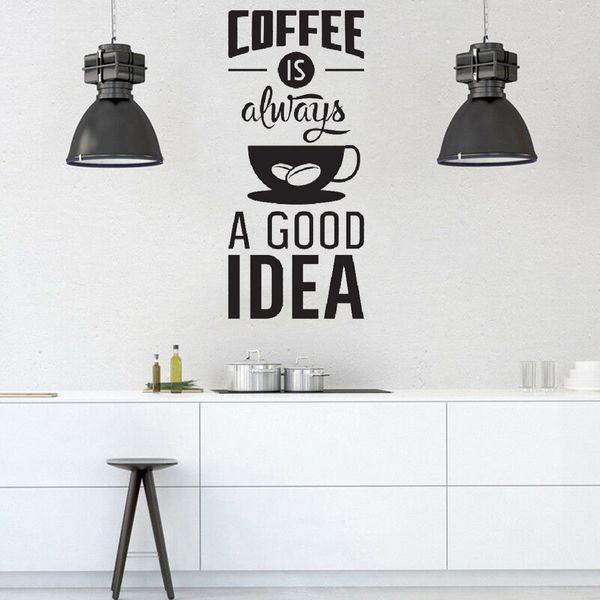 Coffee Good Idea Cup Wall Sticker Art Pub Cafe Vinyl Decal Home Decoration Accessories For Living Room Dining Words Cling From