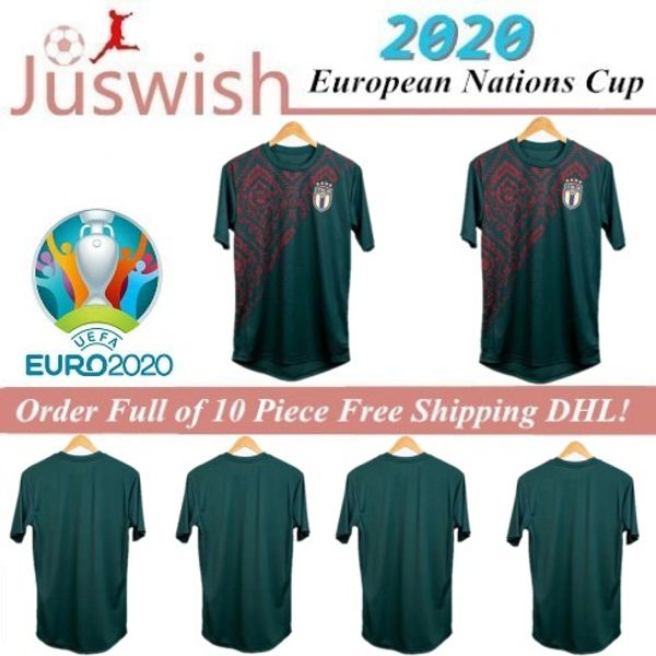 

thailand italy european cup soccer jersey 19 20 dark chiellini el shaarawy bonucci insigne bernardeschi home away jerseys 2019 2020 men, Black;yellow