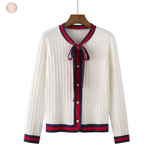 

осень 2019 свитер новый тонкий пальто tie с длинным рукавом свитера женщины pearl однобортный kniting кардиган r580, White;black