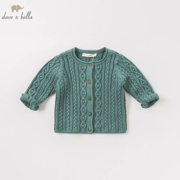 

db8711-1 dave bella autumn infant baby girls fashion 100% cotton cardigan kids toddler coat cute children knitted sweater, Blue