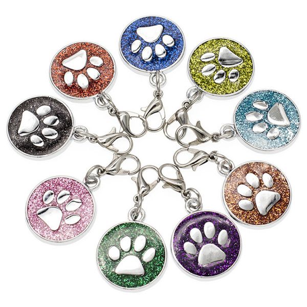 

эмаль footprint cat dog / bear paw печать 18ммы собак paw амулеты вращающихся омары застежка key chain брелоки сумка diy ювелирные аксессуар, Bronze;silver