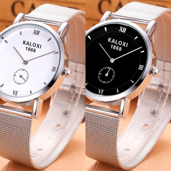 

men's fine steel quartz strap electronic band belt men's student belt waterproof leisure quartz watch electronic watch, Blue