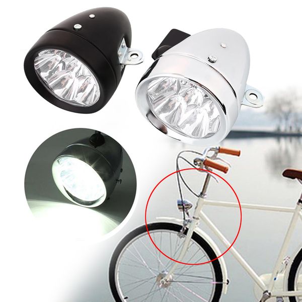 

7 led bicycle headlight front light with bracket retro universal silver/black