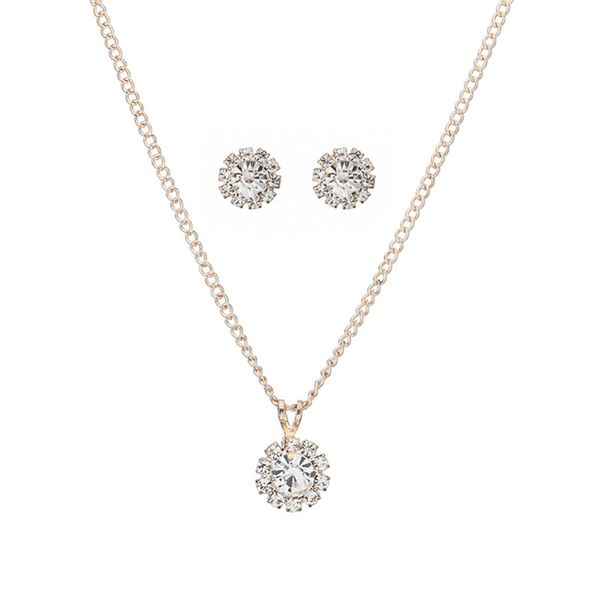 

5pcs bridal jewelry wedding jewelry set exquisite bracelet necklace earrings hairpin bridal beautiful necklace sets new, Silver