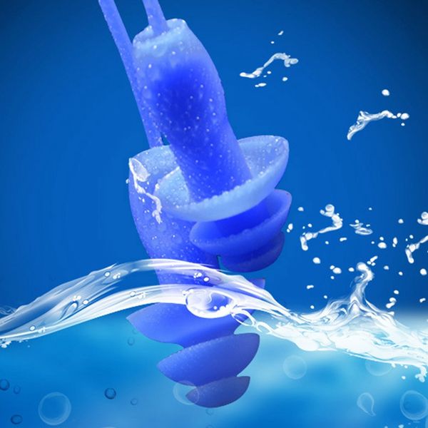 

1 pair soft silicone ear plugs with rope water sports hearing protection noise reduction earplugs swimming pool accessories