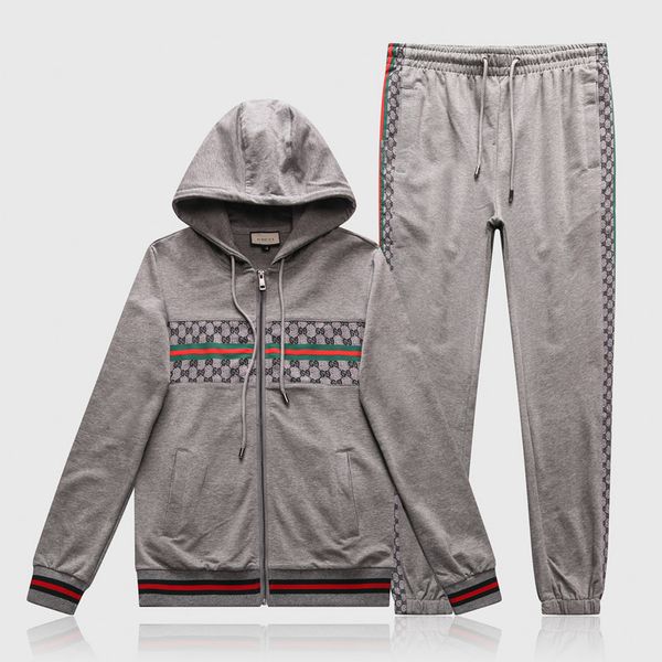 

fashion mens tracksuit printing mens jogging casual sport suits autumn winter hoodie laure ralp christmas mens sportswear gy5, Gray