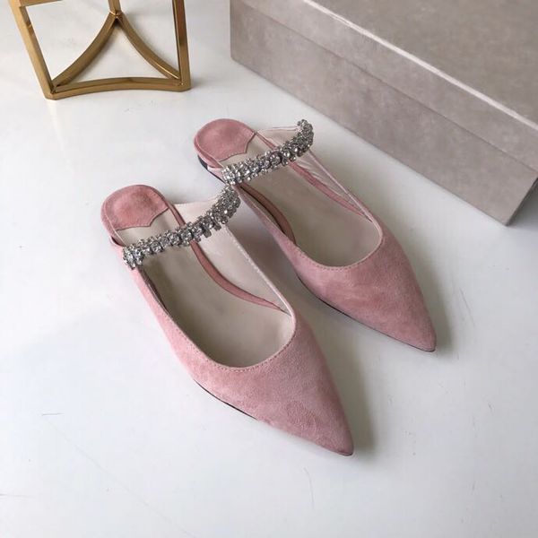 

designer pink velvet dress shoes women diamond sandals fashion luxury party wedding women dress shoe flat diamond slippers size eu35-40, Black
