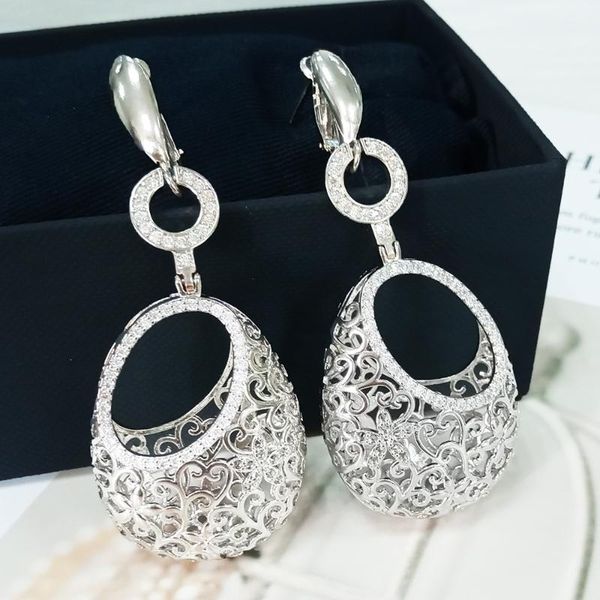 

cubic zirconia gold drop earrings long earrings for women new trendy jewelry accessories for young girl sexy, Silver