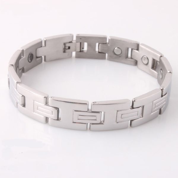 

selling products magnetic stainless steel men bracelet, Black