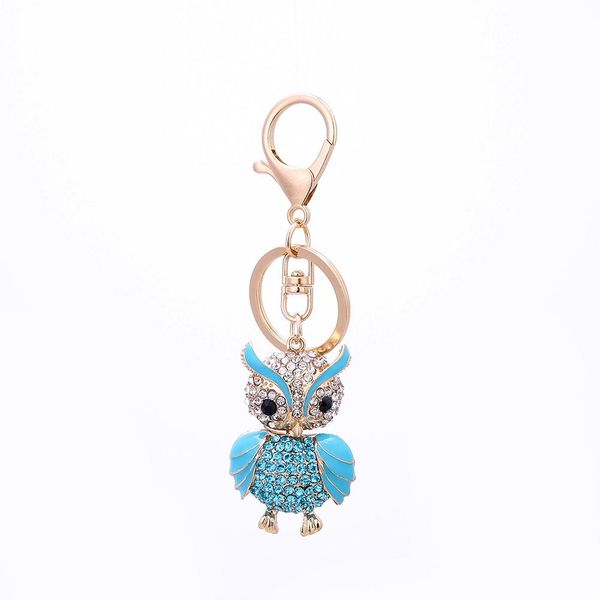 

fashion cute owl rhinestone keyring women key chain bag hanging decor, Silver