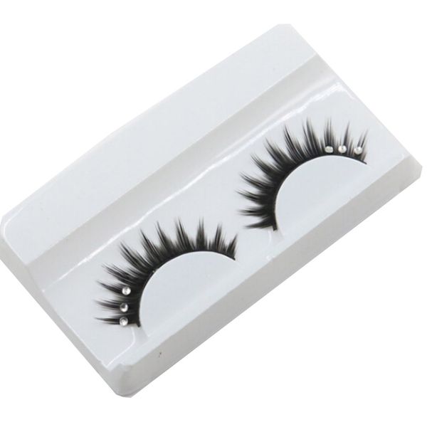 

2019 fashion black diamonds false eyelashes thick stage cross diamonds makeup false eyelashes maquiagem 50*