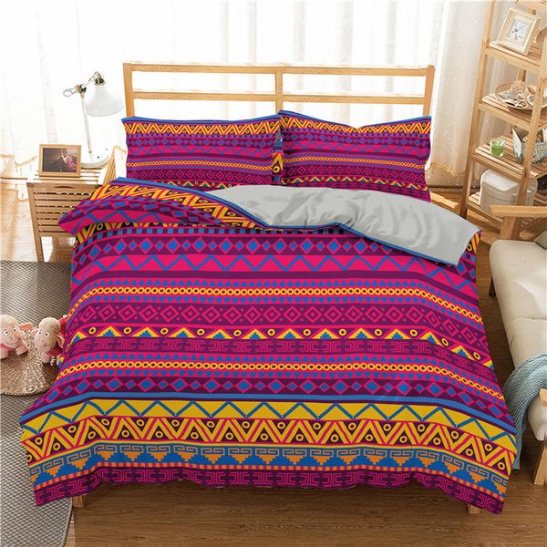 

zeimon 3d geometric bedding set mandala stripe print duvet cover set bedclothes with pillowcase bed home textiles bedspread