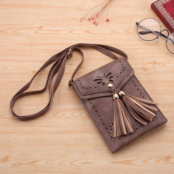

lovely women bag small messenger shoulder crossbody bag for lady purse tassel vintage cell phone