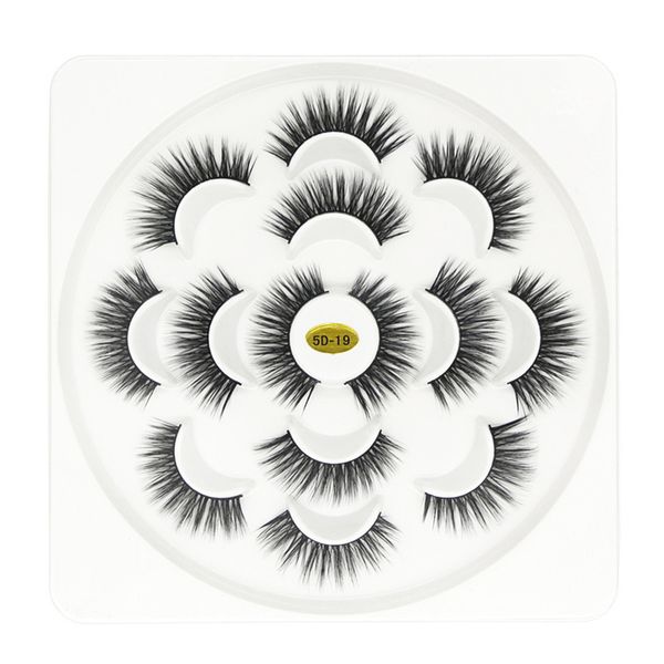 

5d mink eyelashes natural false eyelashes long eyelash extension faux fake eye lashes makeup tool 7 pairs/set dhl