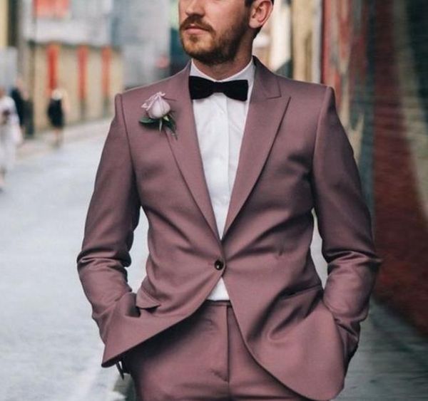 

handsome 2 pieces slim fit mens prom suits peaked lapel wedding suits for men tuxedos side vent blazers jacket and trousers, White;black