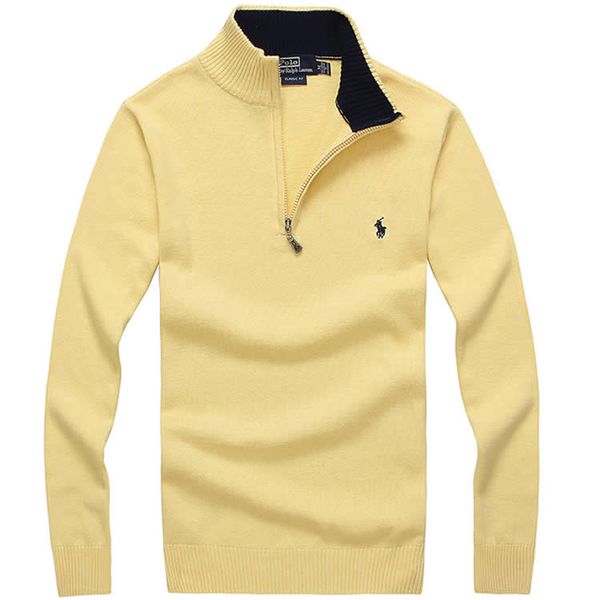 

selling autumn and winter men's casual stand collar long sleeve sweater fashion casual loose half zipper sweater 13 colors, White;black