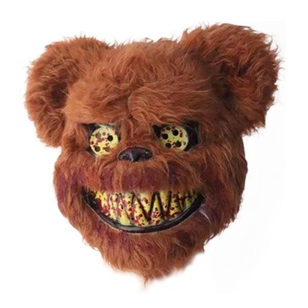 

2019 new bloody teddy bear mask masquerade scary plush mask halloween performance props fashion halloween supplies