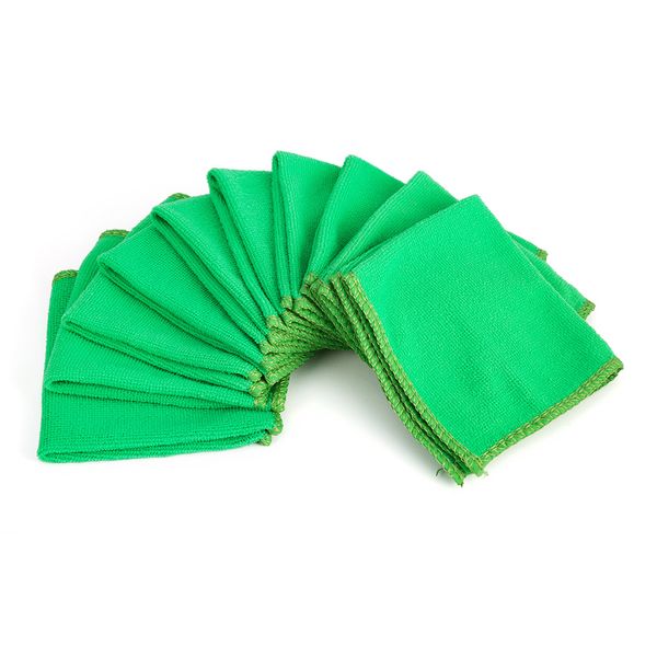 

10 pcs car green microfiber towel washcloth auto car care cleaning towels soft cloths duster ht towel cleaning tools