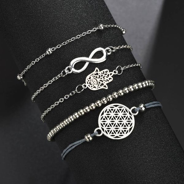 

infinity fatima stacking bracelet jewelry women bracelets jewelry sets fashion jewelry gift 320285, Golden;silver