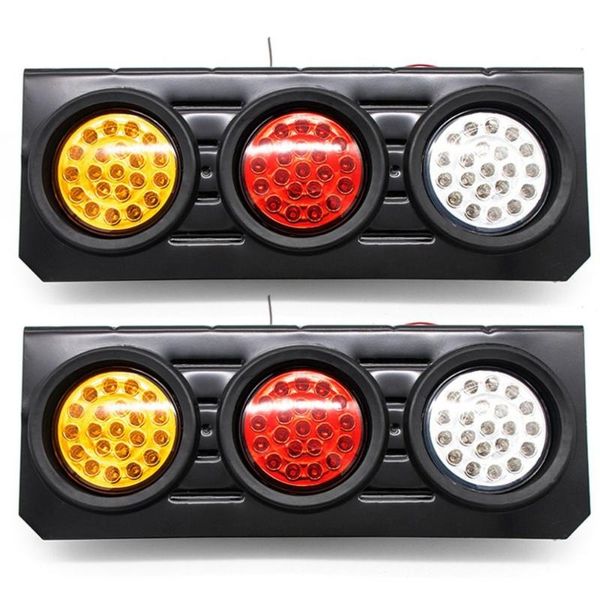 

1pair 63led lamps plastic frame tail slight brake lights for truck trailer hot