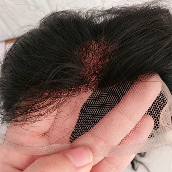 2019 Human Hair Men Toupee Lace Front With Pu Around Men Wig