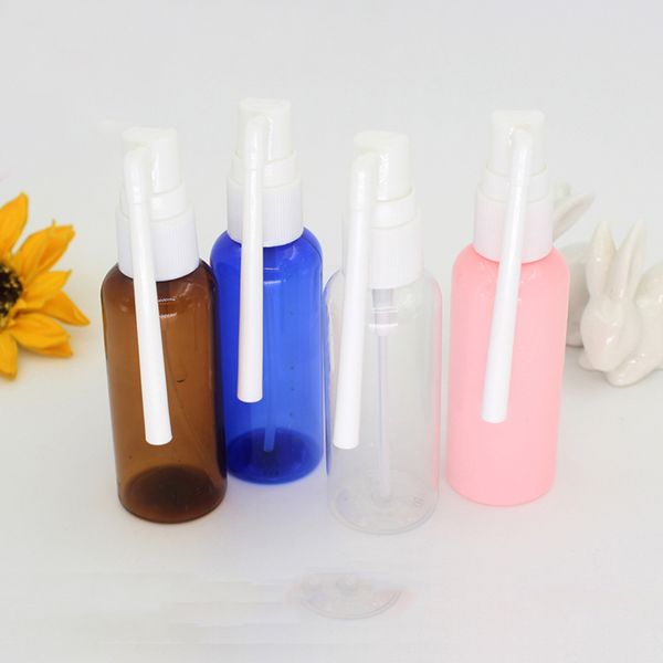

packing bottles 10pcs 50ml rotary trunk spray pet plastic oral rocker bottle rotation fine mist atomizer sample pacagking