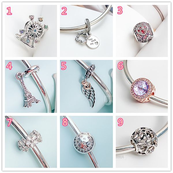 

2020 jewelry silver wholesales 925 beads charm for original bracelet bangle 100% sterling silver pendants jewelries gift,1pz, Black