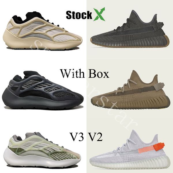 

2020 kanye west v2 700 v3 cinder earth desert sage yecheil azael alvah mens running shoes sneaker black reflective men trainers size 36-48, White;red