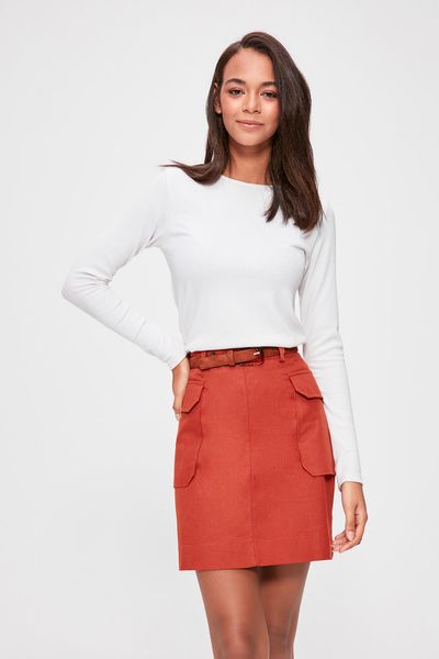 

trendyol pocket detail skirt twoaw20et0434, Black