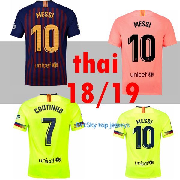 

2018 2019 fc barcelona me i occer jer ey men home away pink man kit 18 19 uÃ¡rez dembele coutinho football hirt thai quality