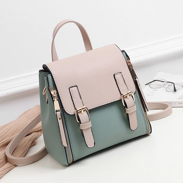 

women's backpack student bag 2020 new school style retro backpack women's versatile pu leather bag fashion