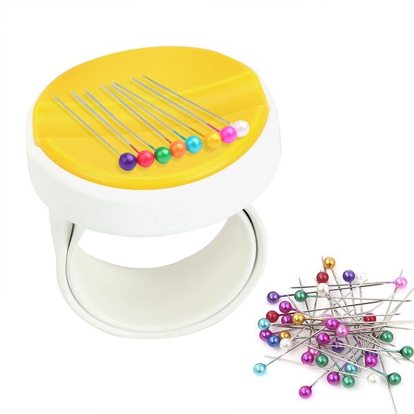 

niceyard magnetic catcher sewing storage box needle threads kit tool home storage pin cushion wrist portable, Black