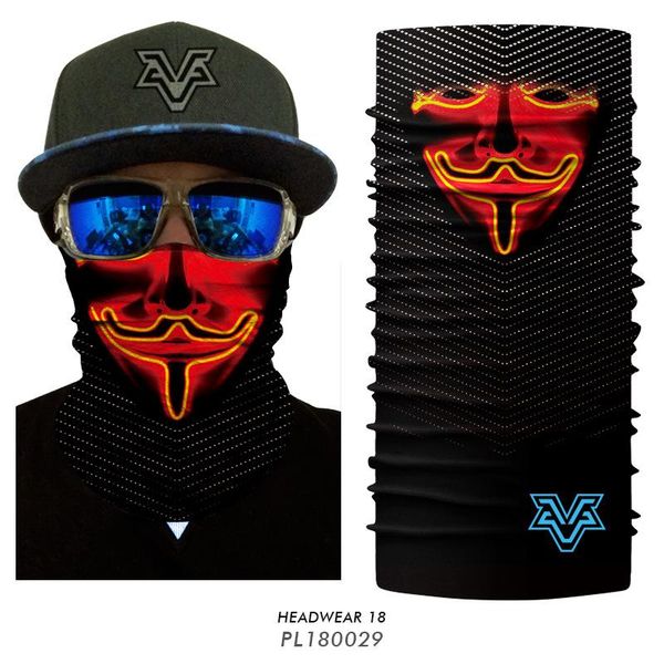 

3d anonymous seamless bandana motorcycle face mask outdoors yoga reflective tube scarf cycling neck buffs luminescent headband