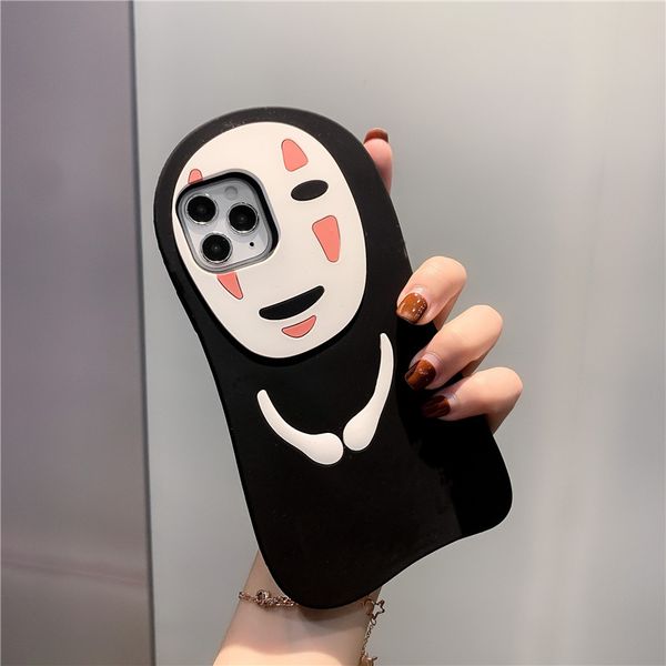 

cartoon figure black faceless man japanese style silicone funny cute cell phone case for iphone 11 pro 6 6s 7 8 plus xs max xr xs