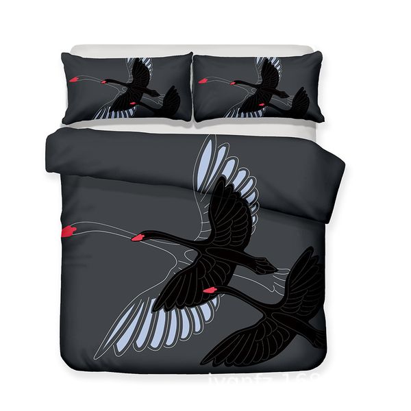 

3d bedding set lifelike animal horse print duvet cover set bed linen full queen king size swan horse eagle wolf
