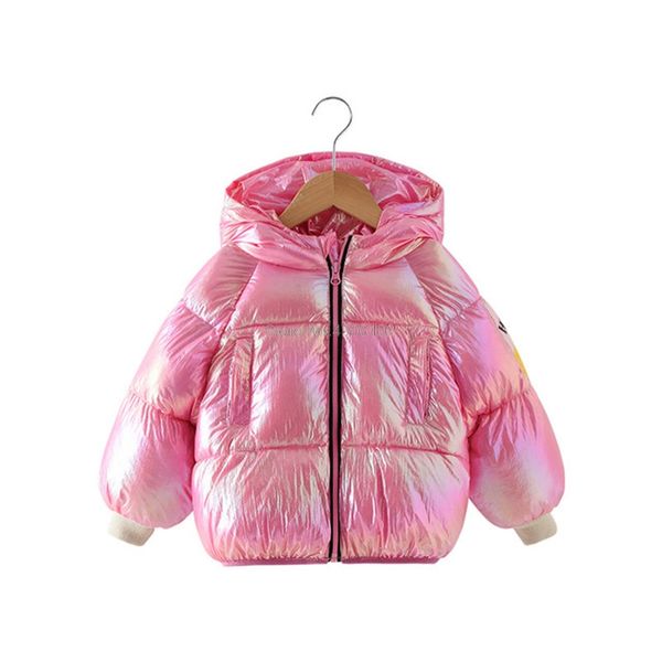 

2019 новых ватная зимняя куртка для девочек 2-8 лет high street письма с капюшоном утепленной зимы малыши минималистских твердых пальто маль, Blue;gray