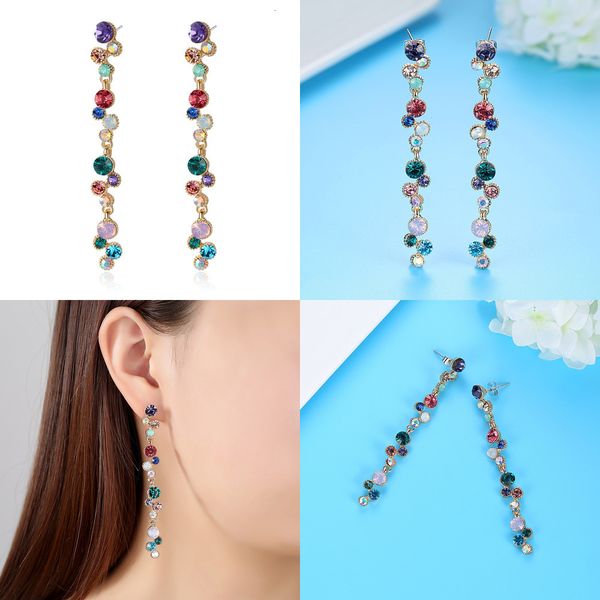 

tassels ear nail concise colour crystal earring joker women earrings pendientes de los hombres channel women earrings swarovski, Silver