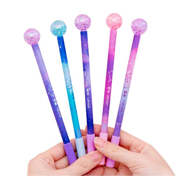 

36 pcs/lot constellations plant gel pen cute starry sky 0.38 mm black ink neutral pen stationery gift school writing supplies