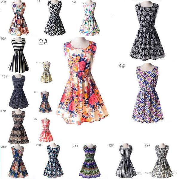 

fashion casual dresses women summer dress women sleeveless beach dress short chiffon mini flower dress boho womens clothing wholesale, Black;gray