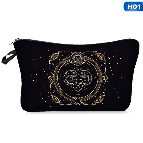 

12 созвездие косметичка сумка для хранения таинственные женщины девушки путешествия портативный макияж косметический макияж челнок новый